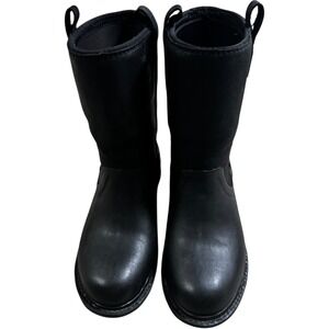 Bogs Mason Leather Boots Womens 6 Black Excellent Mid Calf Pull On 52438